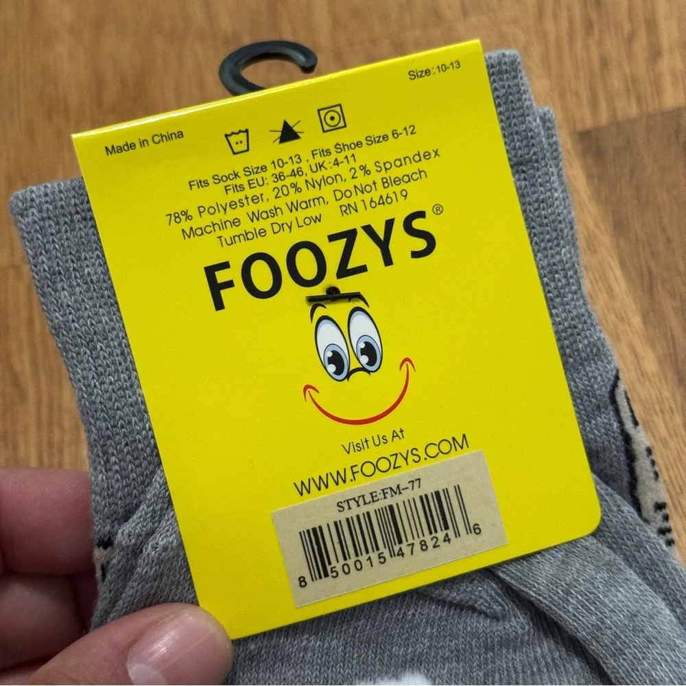 Foozys Men's 6-12 Gray You're #1 Middle Finger Socks NEW